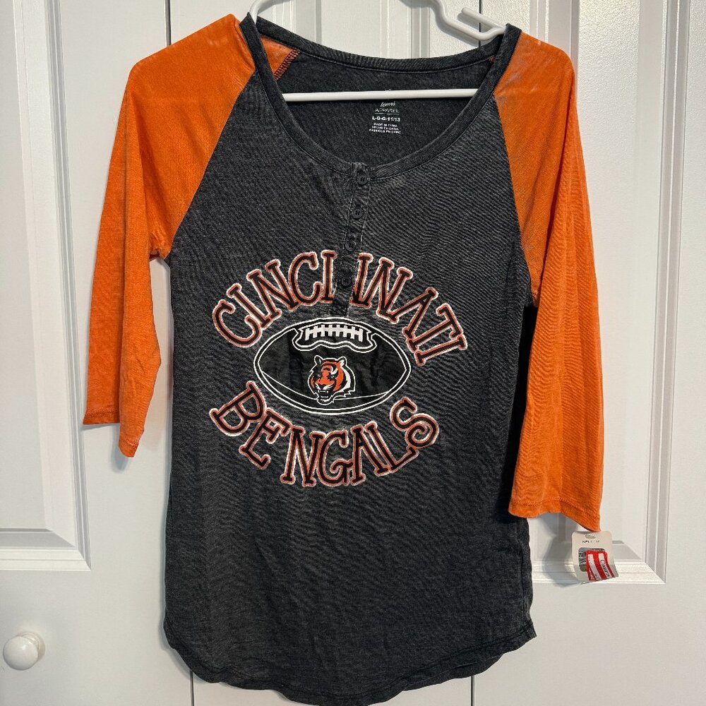 NWT NFL Cincinnati Bengals tshirt 3/4 sleeve - size L